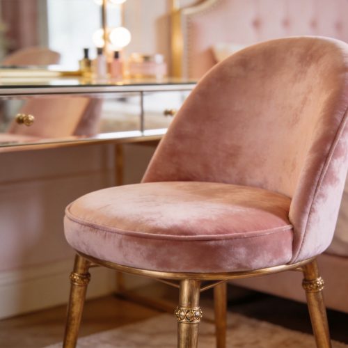 Velvet Upholstered Vanity Chair